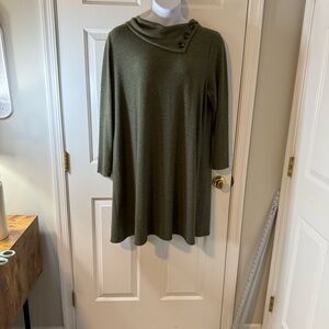 Kaileigh Sage Green Button-Accent Dress NWOT